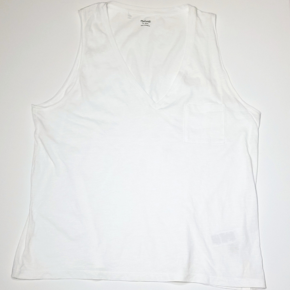 MADEWELL Whisper Cotton V-Neck Pocket Tank - Picture 4 of 8